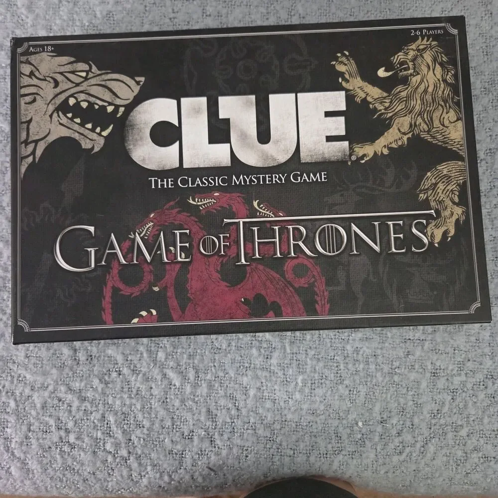 CLUE Game of Thrones Board Game HBO USAopoly 2016 Complete? 2-Sided Board